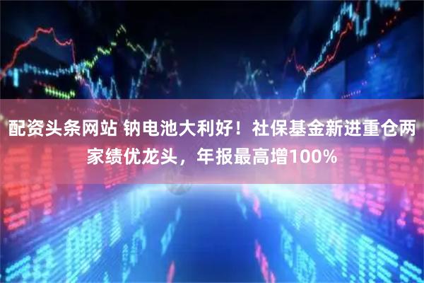 配资头条网站 钠电池大利好！社保基金新进重仓两家绩优龙头，年报最高增100%
